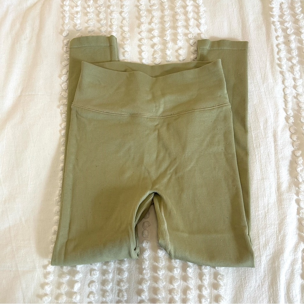 J. Crew Women’s Light Sage Ribbed Leggings Sz S - Picture 4 of 7